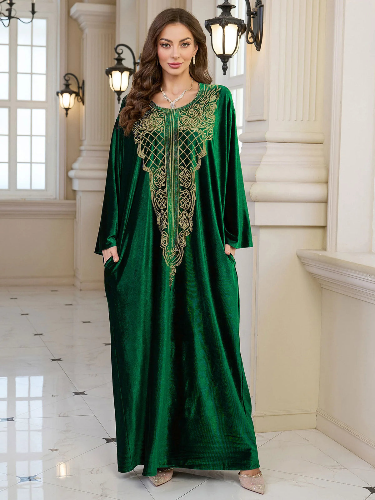 Embroidered Abaya Kaftans for Women Modern Elegant Dubai Moroccan Dubai Kaftan Dresses Abaya for Women Muslim Dress-28