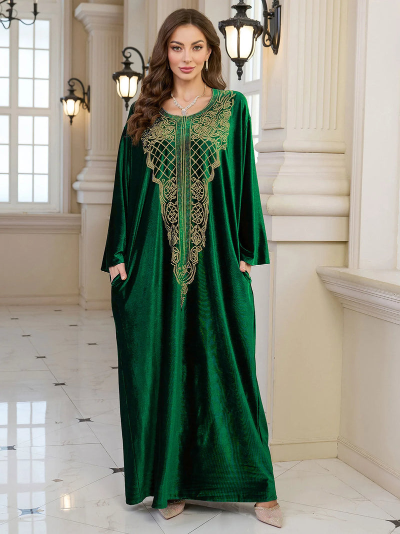 Embroidered Abaya Kaftans for Women Modern Elegant Dubai Moroccan Dubai Kaftan Dresses Abaya for Women Muslim Dress-28