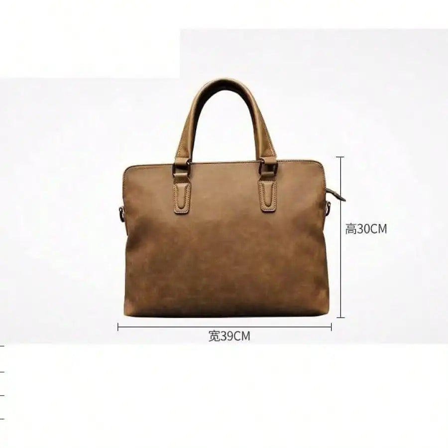 HBJWOV Leather Men's Briefcase Business Laptop Bag Handbag Men's Multifunctional Shoulder Bag-8