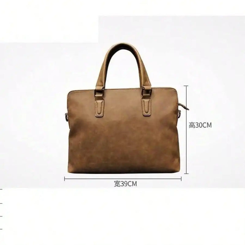 HBJWOV Leather Men's Briefcase Business Laptop Bag Handbag Men's Multifunctional Shoulder Bag-8