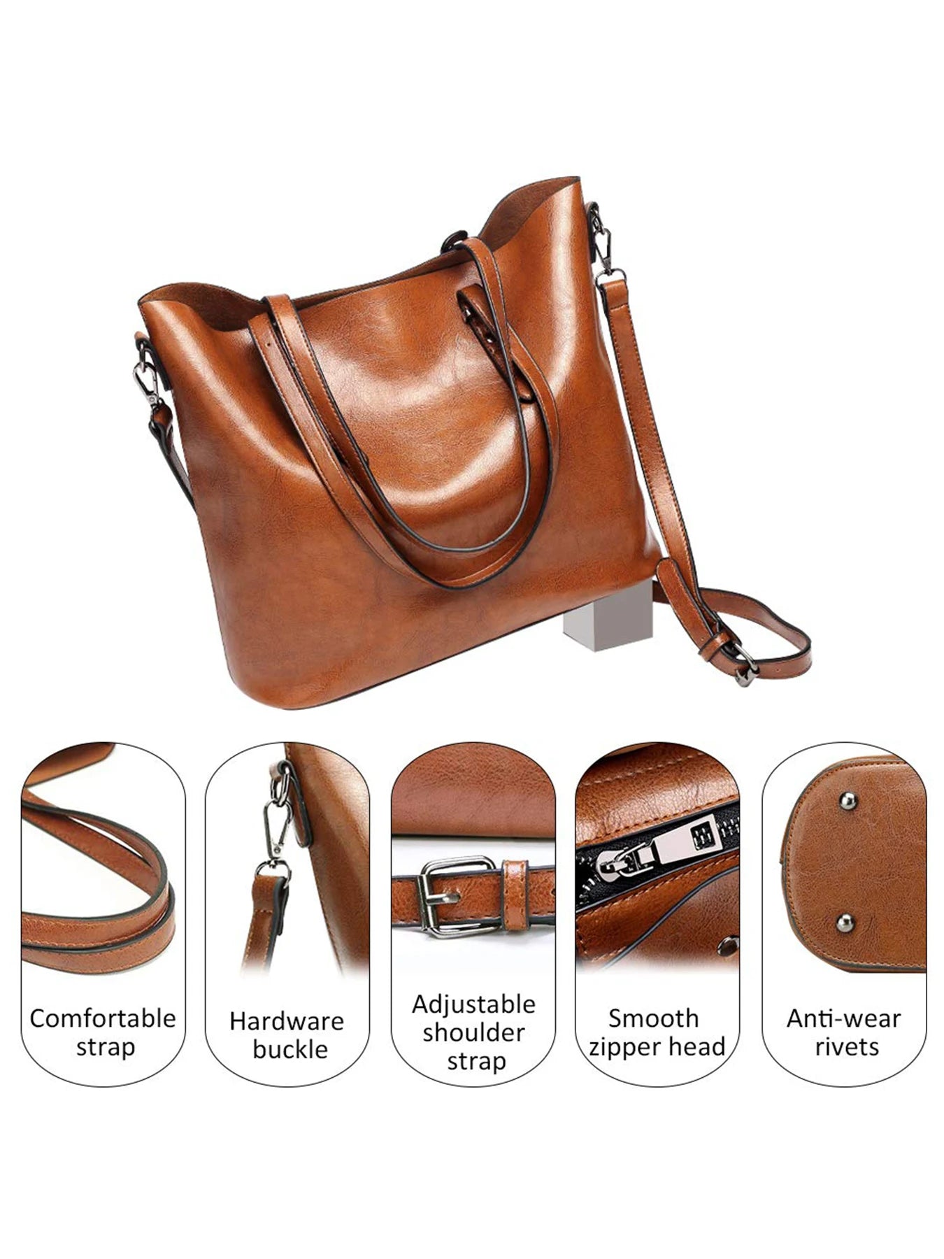 Pahajim Womens Leather Purses and Handbags Top Handle Satchel Bags Tote Bags Tote Purses for Women-4