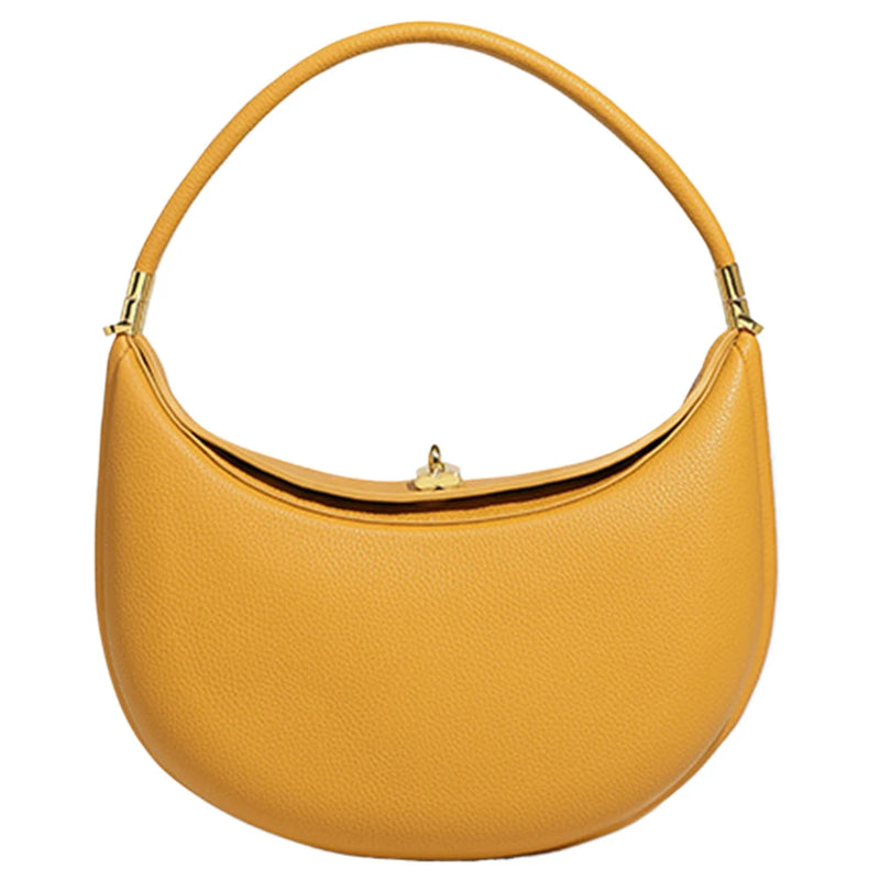 Fashion Handbag PU Leather Designer Underarm Bag with Hasp Closure Stylish Casual Clutch Purse Half Moon Bag for Women-14