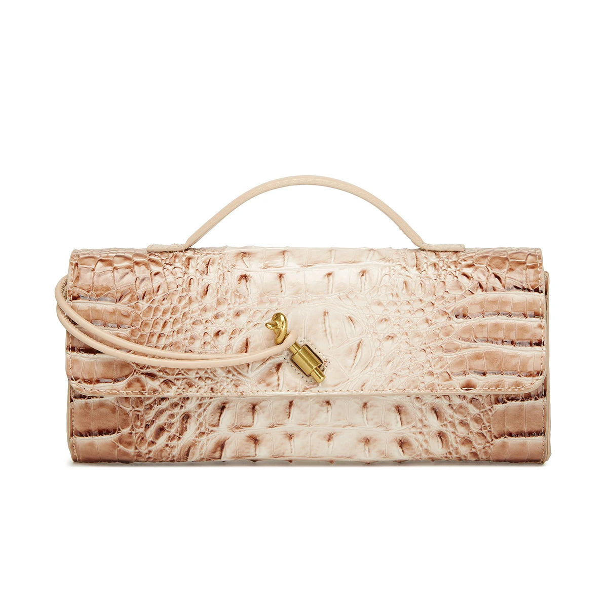 Crocodile Embossed Rectangular Clutch Handbag with Top Handle & Detachable Crossbody Strap, Twist Lock Flap Shoulder Bag for Outdoor Camping Beach Travel Wedding Occasions, Large Capacity Portable Shoulder Purse Holding Smart-15
