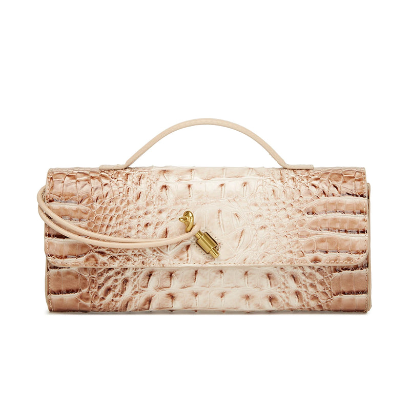 Crocodile Embossed Rectangular Clutch Handbag with Top Handle & Detachable Crossbody Strap, Twist Lock Flap Shoulder Bag for Outdoor Camping Beach Travel Wedding Occasions, Large Capacity Portable Shoulder Purse Holding Smart-15