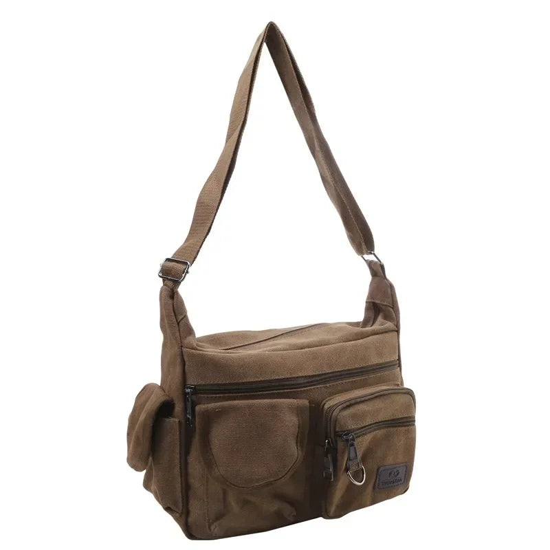 Men Casual Sling Bag Messenger Crossbody Shoulder Unisex Travel Outdoor Vintage Bags-41