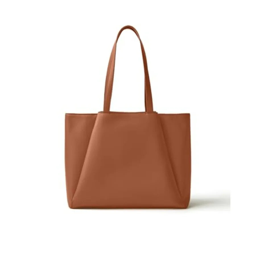 Work Tote Bags for Women 15.6 Inch - Laptop Tote Bag with Zip Compartments - Large PU Leather Office Purse Computer Briefcase-14