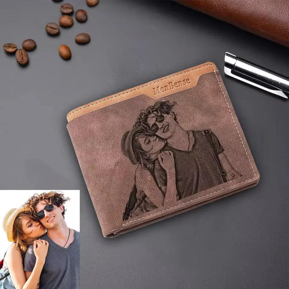 Custom Picture & Text Wallet Men's Engraved Photo Wallets Personalized Birthday Christmas Father's Day Gifts for Him Husband-4