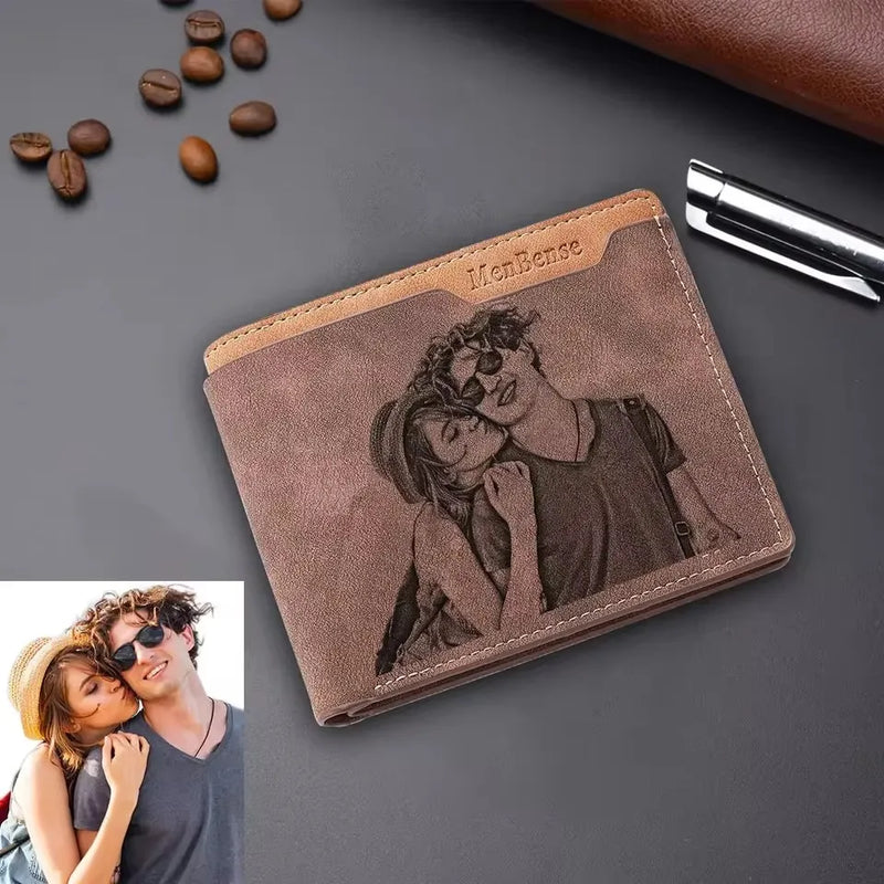 Custom Picture & Text Wallet Men's Engraved Photo Wallets Personalized Birthday Christmas Father's Day Gifts for Him Husband-4