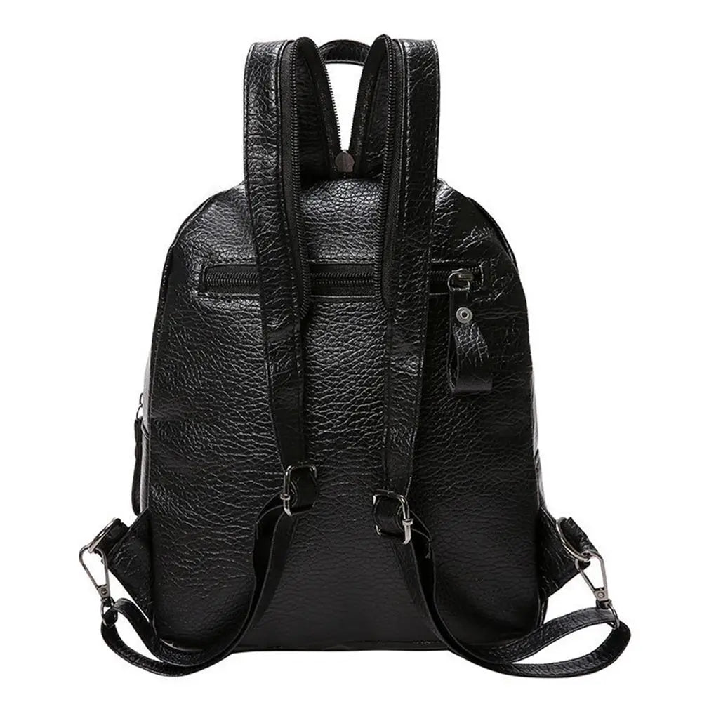 Waterproof Leather Ladies Backpack Large Capacity Anti Theft PU Leather Double Shoulder Daily Work Mature Women Fashion Bag-10