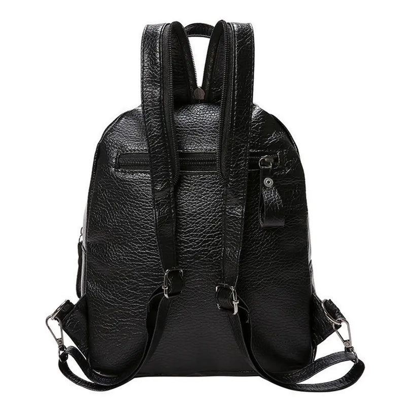 Waterproof Leather Ladies Backpack Large Capacity Anti Theft PU Leather Double Shoulder Daily Work Mature Women Fashion Bag-10