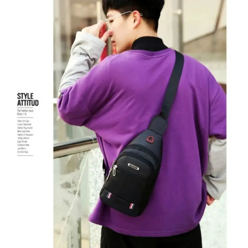 Black Grey Brown Men Messenger Bags New Rectangle Oxford Cloth Men Crossbody Bag USB Charge Shoulder Bag Male 3 Zipper Bag-9