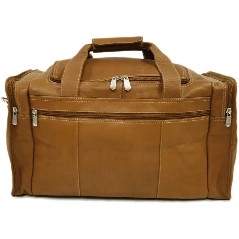 Travel Leather Duffel Bag with Side Pockets, Universal Size-1
