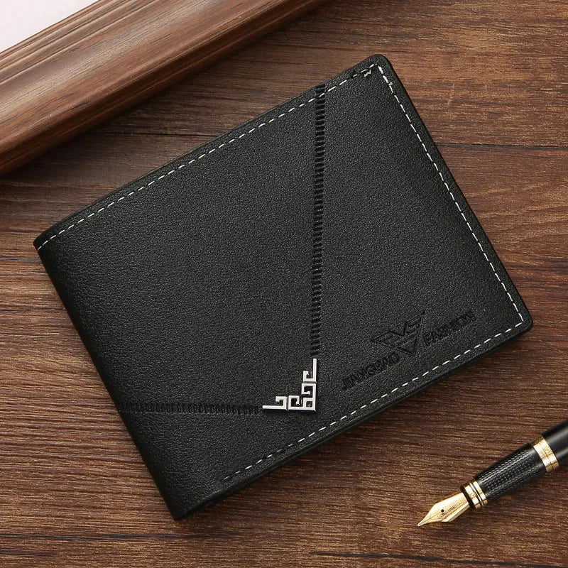 Slim Leather Wallet for Men RFID Blocking Bifold Front Pocket Wallet Minimalist Credit Card Holder Cash Money Clip-1
