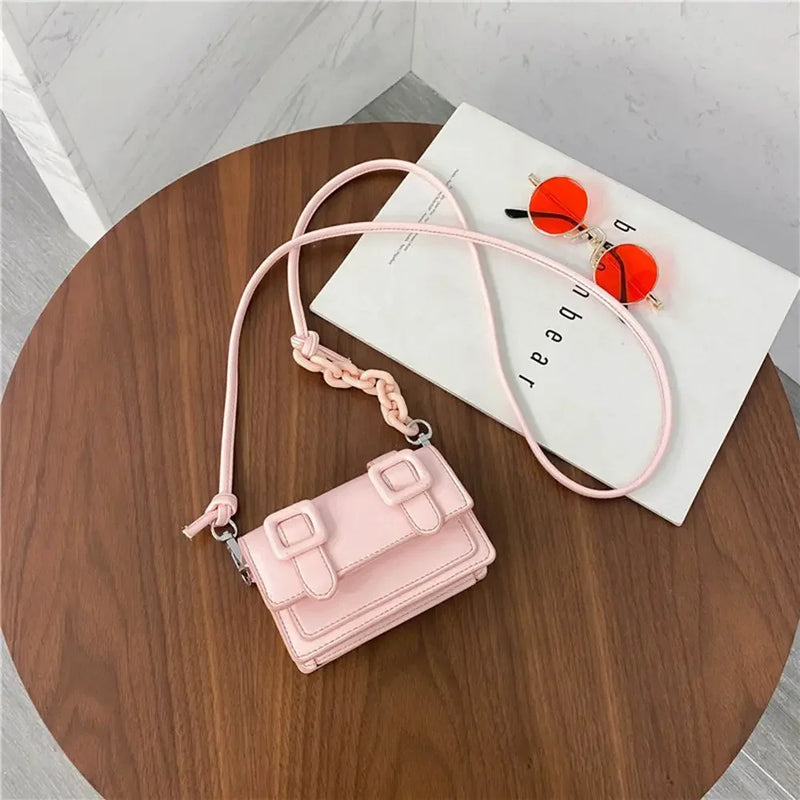 Women Girls Mini PU Leather Handbag, 2022 Summer Yellow Designer Chain Messenger Crossbody Bag-20