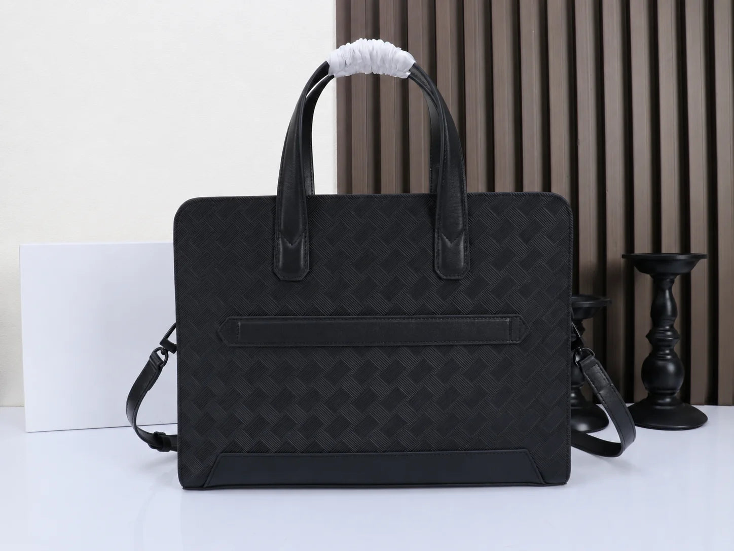 Men's Top-Handle Bags Luxury Designer Briefcase Genuine Leather Laptop Messenger Bag Slim Woven Crossbody Document Portfolio Male Office Handbag-11