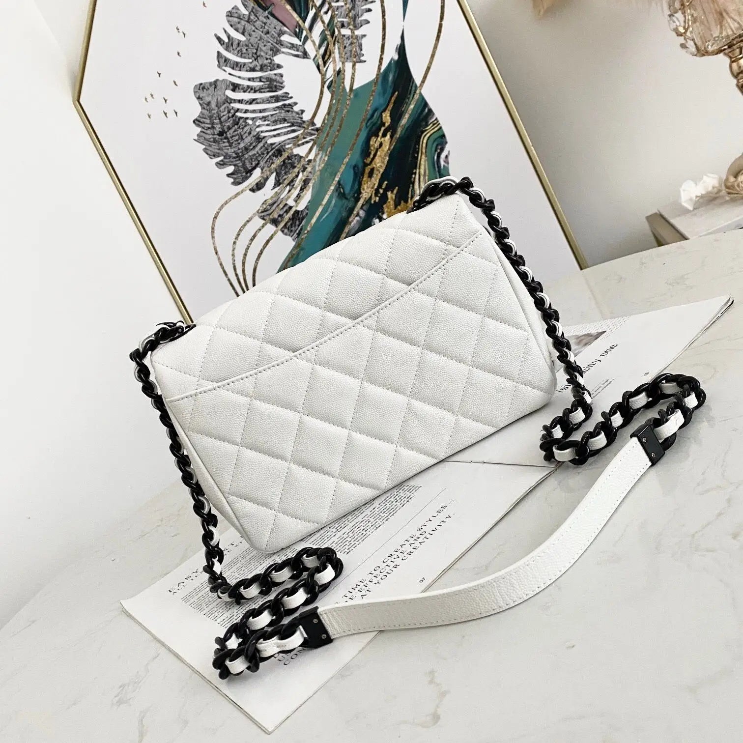 Travel Must-have Anti-scratch Synthetic Grain Leather Single Shoulder Storage Pouch Solid Fully Detachable Crossbody Shoulder Handbag Belt Handheld Handle Casual Outdoor Structured Satchel-6