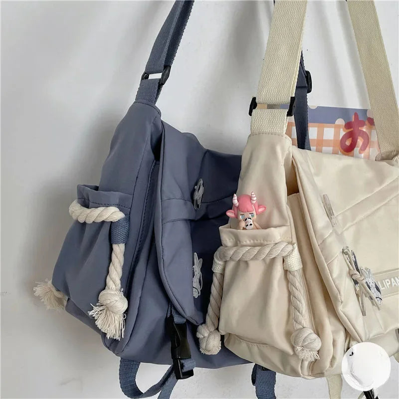 Hong Kong style bag versatile artistic Korean version street photography shoulder bag messenger bag student crossbody bag for ma-5