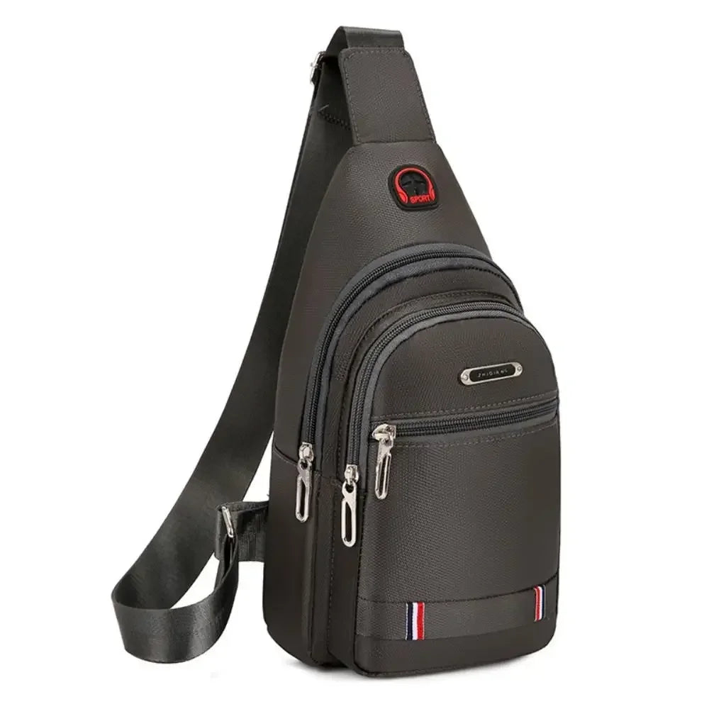 Black Grey Brown Men Messenger Bags New Rectangle Oxford Cloth Men Crossbody Bag USB Charge Shoulder Bag Male 3 Zipper Bag-13
