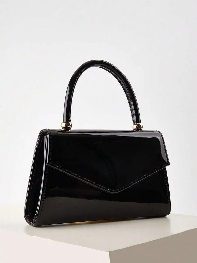 Womens Patent Leather Envelope Clutch Evening Bag For Party Wedding-5
