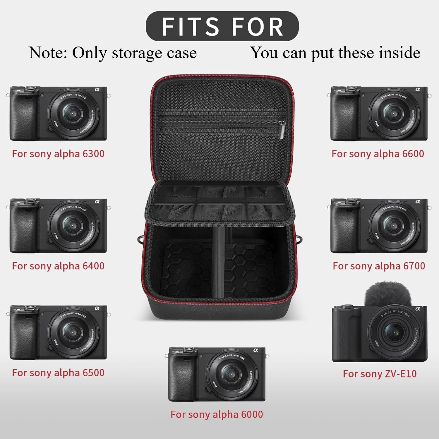 Camera Case for Sony Alpha Alpha a6400/ a6700/ a6100/ a6000/ a6600/ a6500 Mirrorless Digital Camera, Hard Travel Bag with-2
