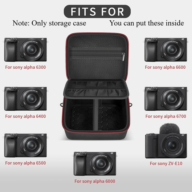 Camera Case for Sony Alpha Alpha a6400/ a6700/ a6100/ a6000/ a6600/ a6500 Mirrorless Digital Camera, Hard Travel Bag with-2