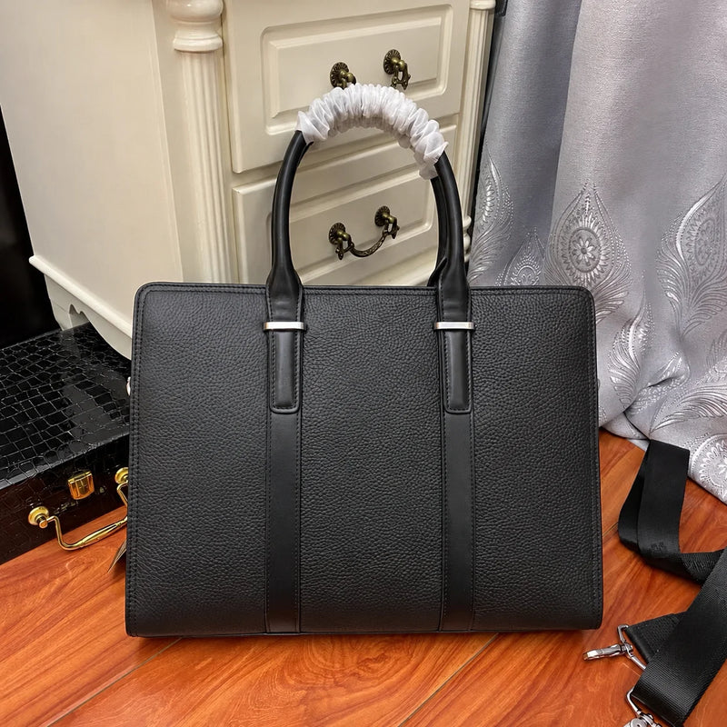 New Mens Top Handle Bags Premium Business Men Handbag Luxury Designer Leather Briefcase for Men Laptop Bags Daily Office Work Document Messenger Bag-1