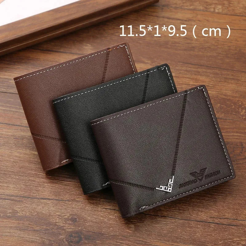 Slim Leather Wallet for Men RFID Blocking Bifold Front Pocket Wallet Minimalist Credit Card Holder Cash Money Clip-6