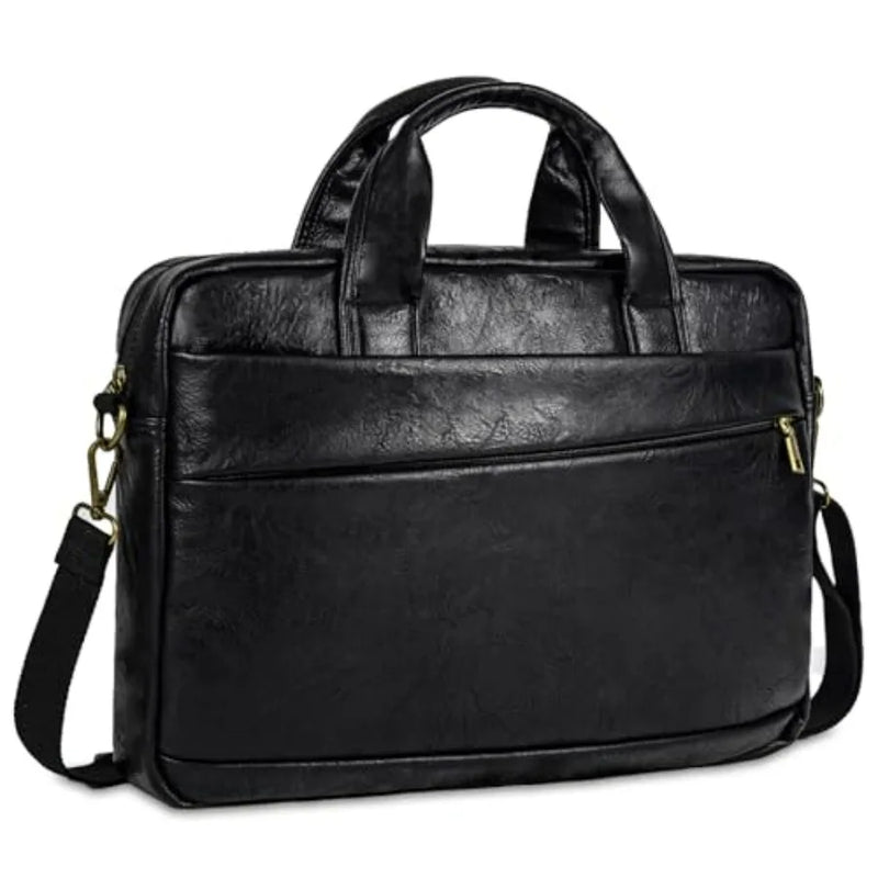 Faux Leather Messenger Bag for Men 17-17.3 Inch Leather Mens Laptop Bag Leather Briefcasen Convertible Backpack 3 in 1 Comter H-15