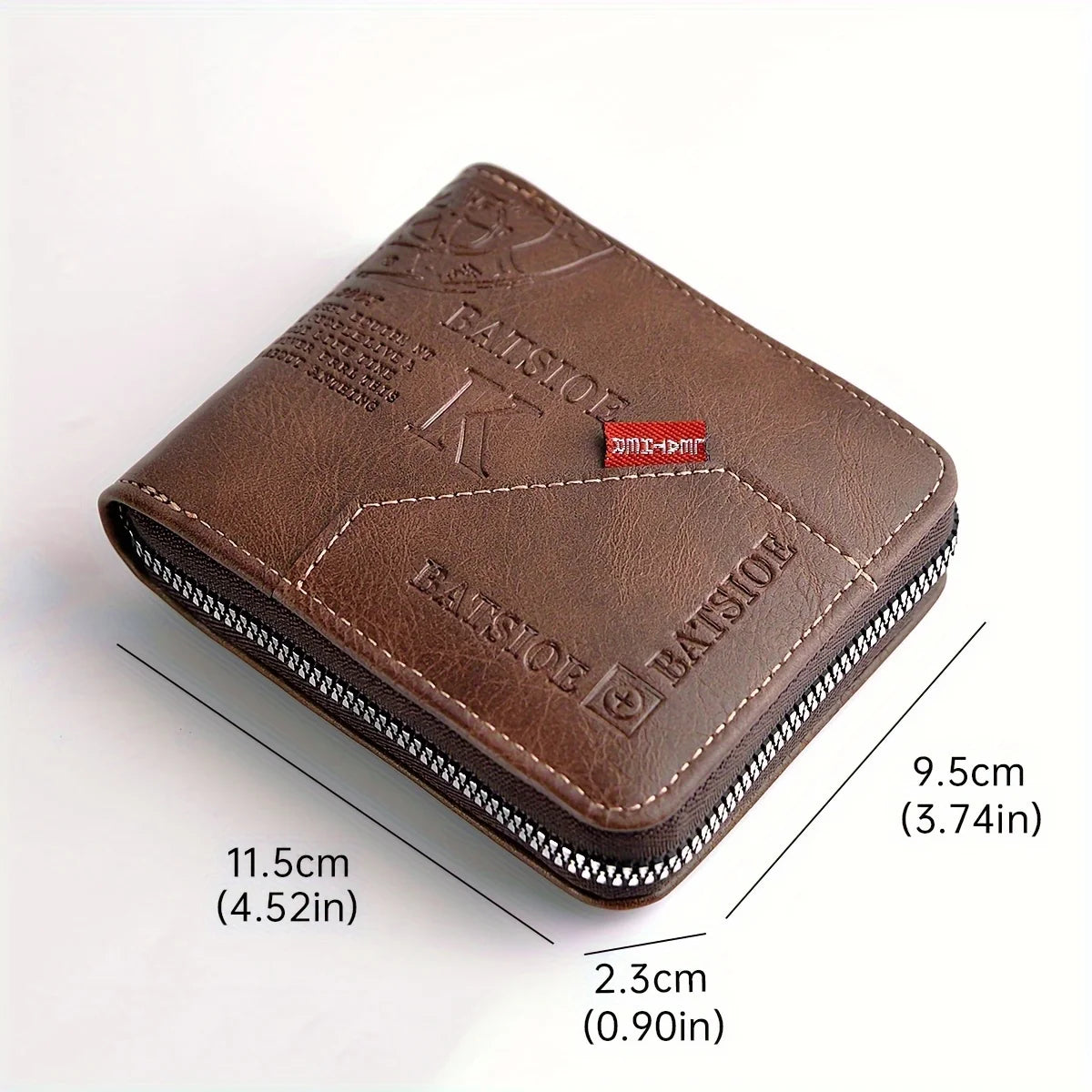 Men's Wallet Made of PU Wax Oil Skin Purse for Men Coin Purse Short Male Card Holder Wallets Zipper Around Money Coin Purse-2