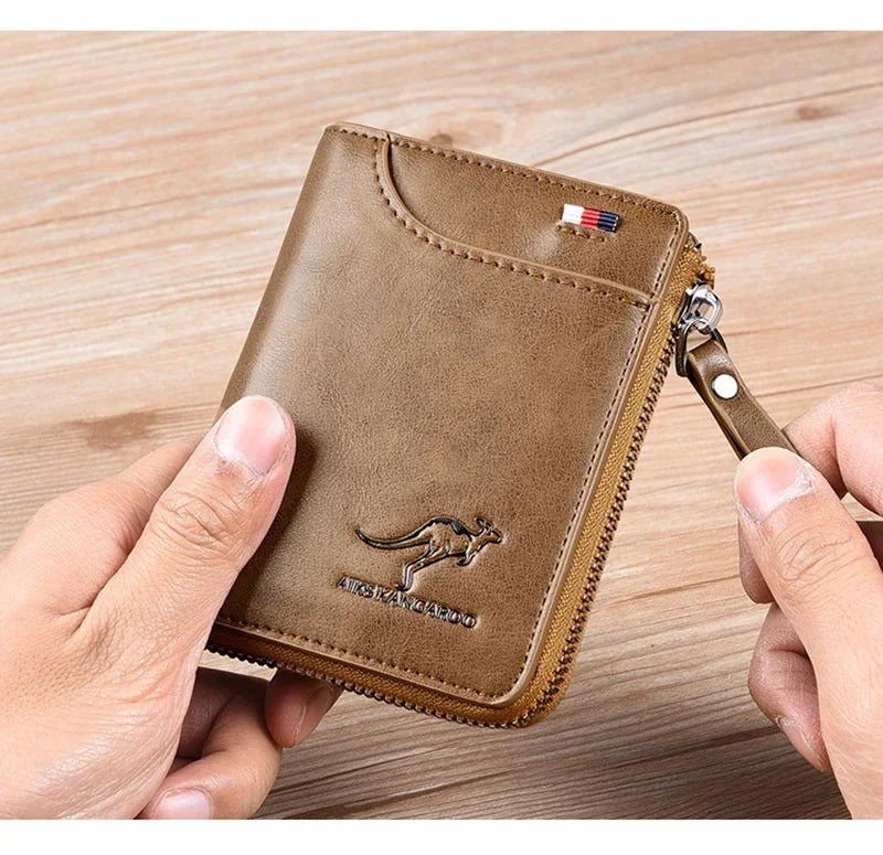 Flash sale Business Card Holder Zipper Purse Luxury Wallets for Men RFID Protection Purses Carteira Masculina Luxury-16