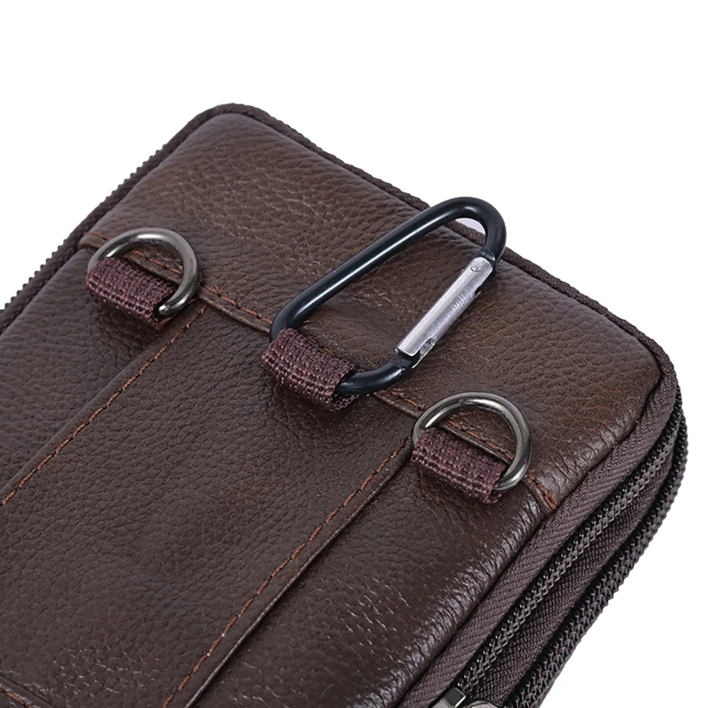 Men Simple Shoulder Bag Waterproof Leather Vintage Waist Pouch Lightweight  Phone Purse Male Travel Outdoor Bag-13