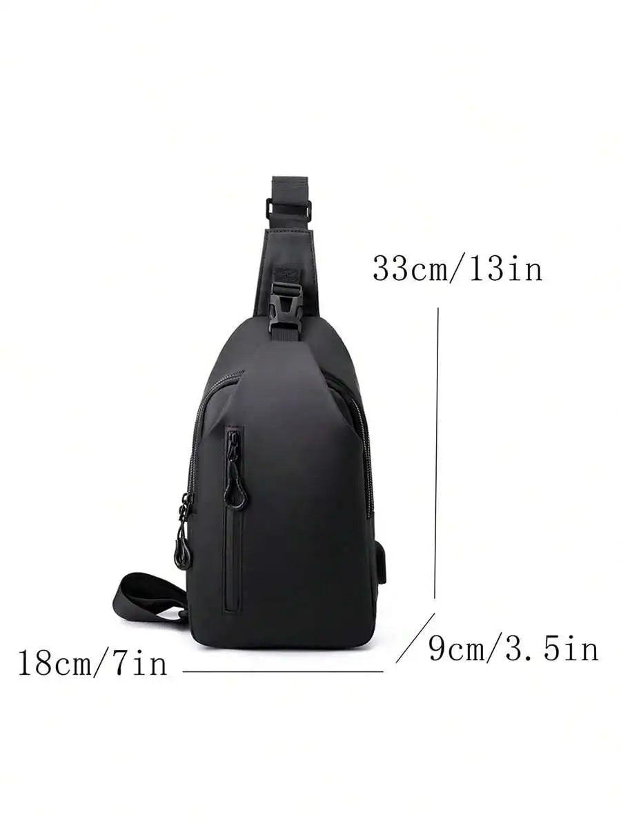 Casual Crossbody Sling Bag For Men And Women, Small Daypack With Zipper Pocket, Adjustable Strap, Fashion Chest Bag With Headphone Cord Slot For Sports, Cycling, Hiking, Running And Business Travel-15