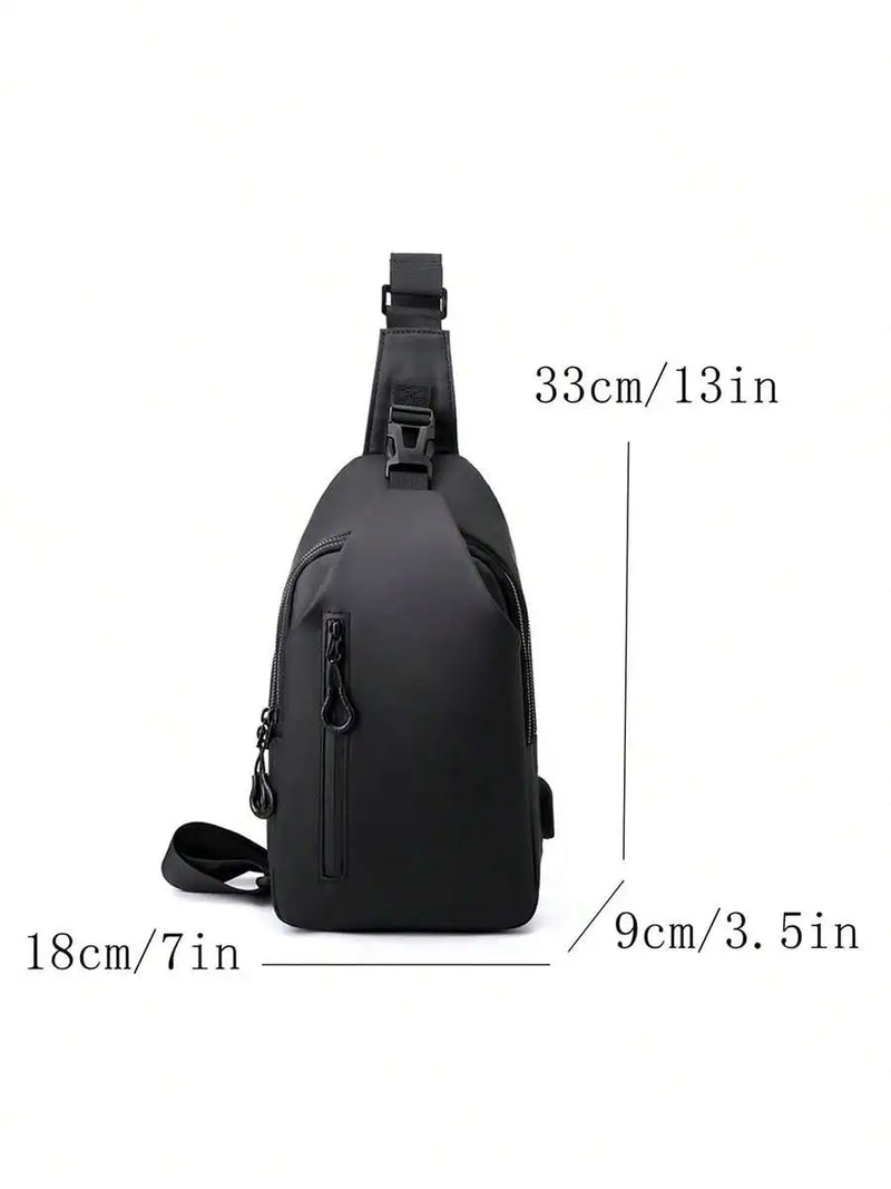 Casual Crossbody Sling Bag For Men And Women, Small Daypack With Zipper Pocket, Adjustable Strap, Fashion Chest Bag With Headphone Cord Slot For Sports, Cycling, Hiking, Running And Business Travel-15