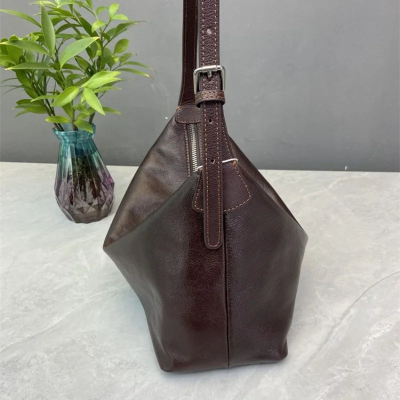 Vintage Simple Synthetic Leather Satchel Classic Top Handle Single Shoulder Crossbody City Street Daily Women Carry Bag-7