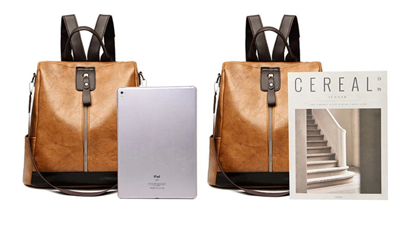 Backpack Large Capacity Anti-theft PU Leather Adjustable Straps Travel Work Women Elegant Luxury Fashion-23