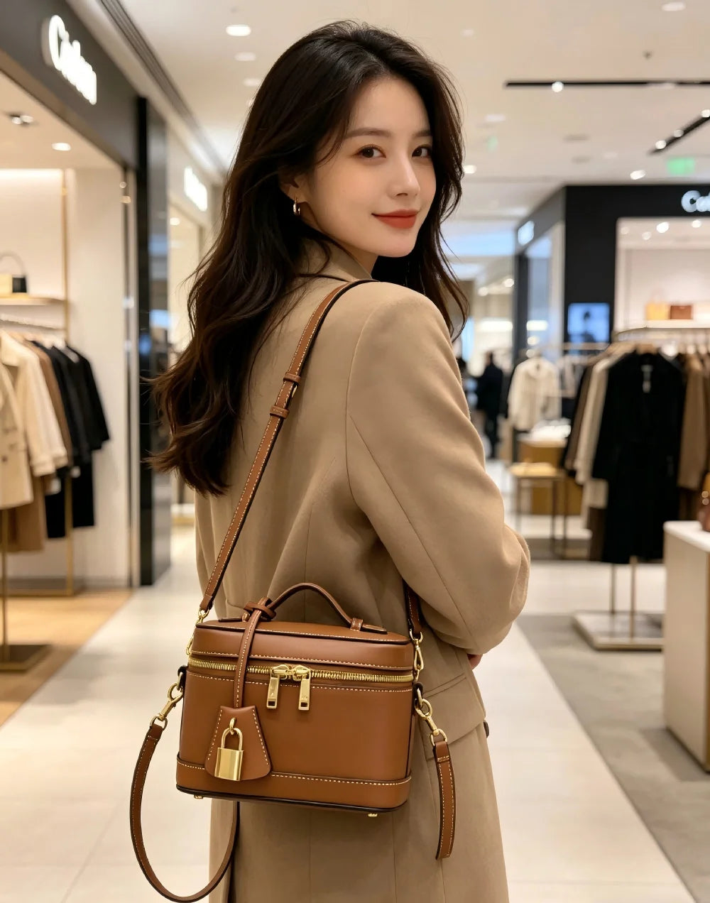 Timeless Classic Plain Leather Daily Bag Soft PU Hand Grip Shoulder Cross Chest Strap Work Commute Shopping Ladies Daily Bag-7