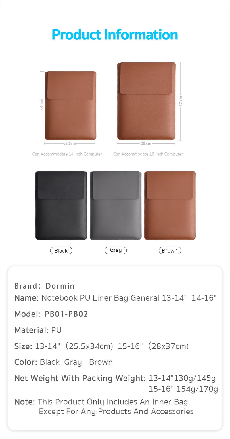 Dormin Laptop Sleeve Bag Case For Apple Macbook Air Pro 13 M1 M2 2020 Notebook Sleeve Bag For ASUS 11 12 13.3 14 15 15.6 16 Case-11