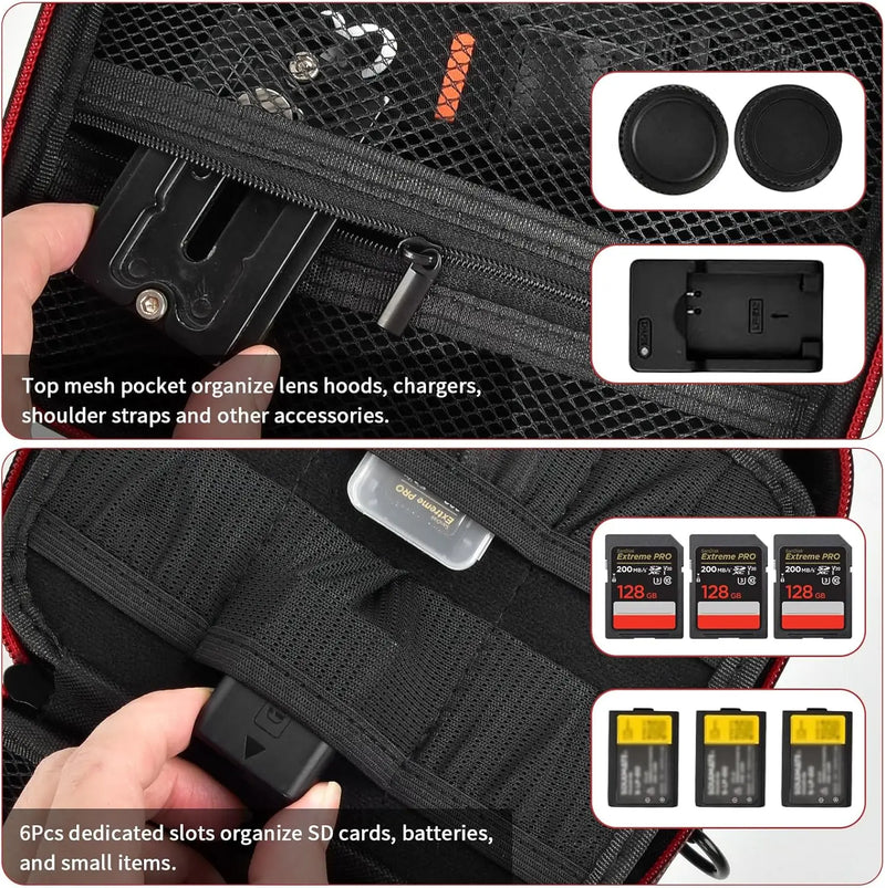 Camera Case for Sony Alpha Alpha a6400/ a6700/ a6100/ a6000/ a6600/ a6500 Mirrorless Digital Camera, Hard Travel Bag with-5