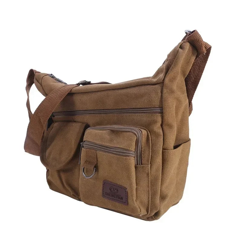 Men Casual Sling Bag Messenger Crossbody Shoulder Unisex Travel Outdoor Vintage Bags-44