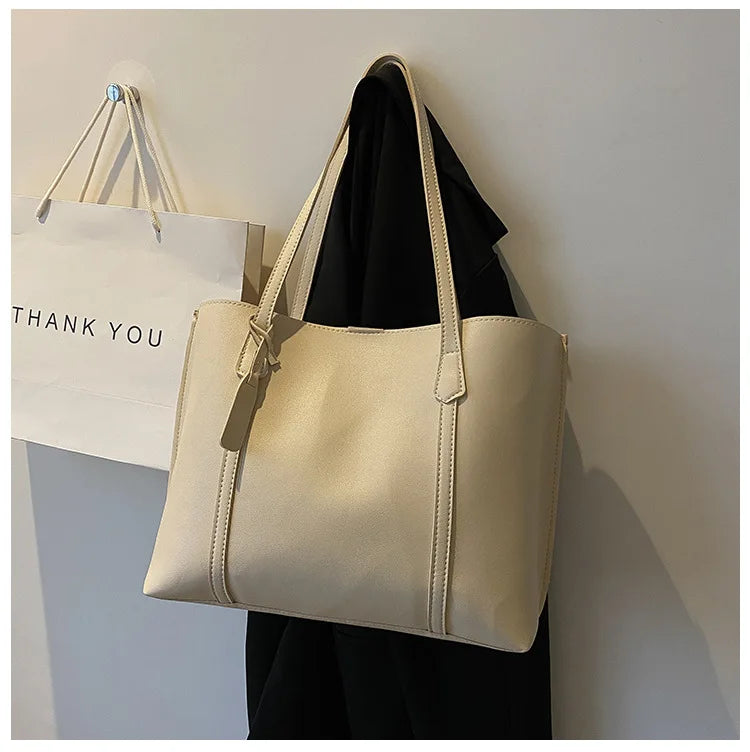 Large Capacity Women's Bag, New Soft Leather Tote Bag, Casual and Versatile Single Shoulder Bags for Woman Korean Style Handbags-40