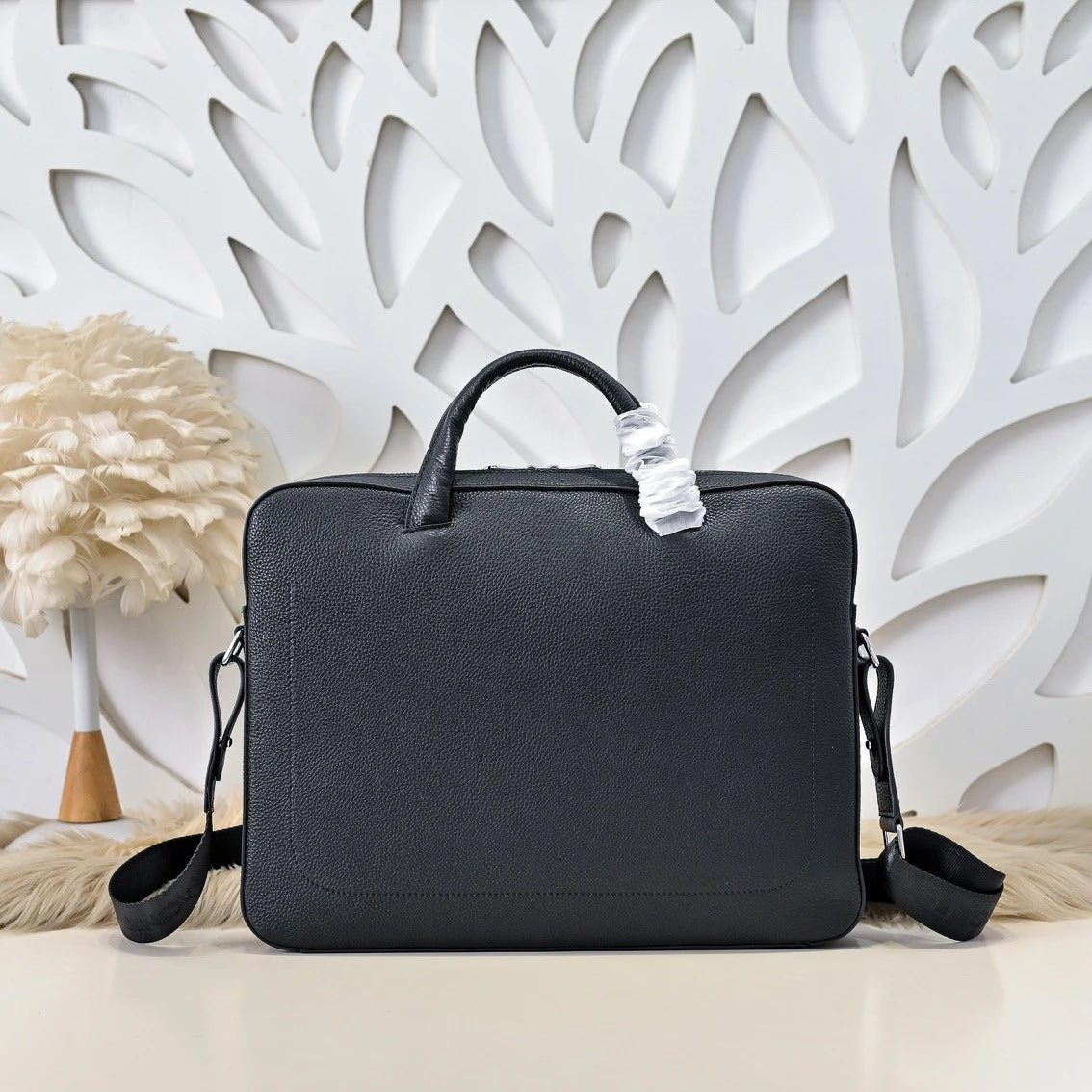 Classic Mens Top-Handle Bags Luxury Business Briefcase for Men Daily Office Work Handbags Cowhide Leather Travel Messenger Bags-1