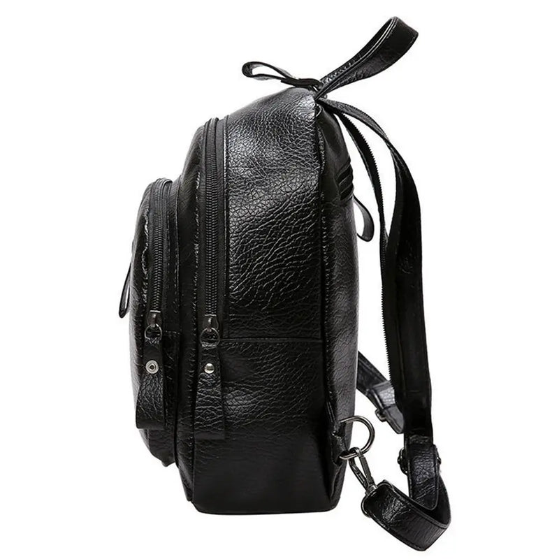 Waterproof Leather Ladies Backpack Large Capacity Anti Theft PU Leather Double Shoulder Daily Work Mature Women Fashion Bag-14