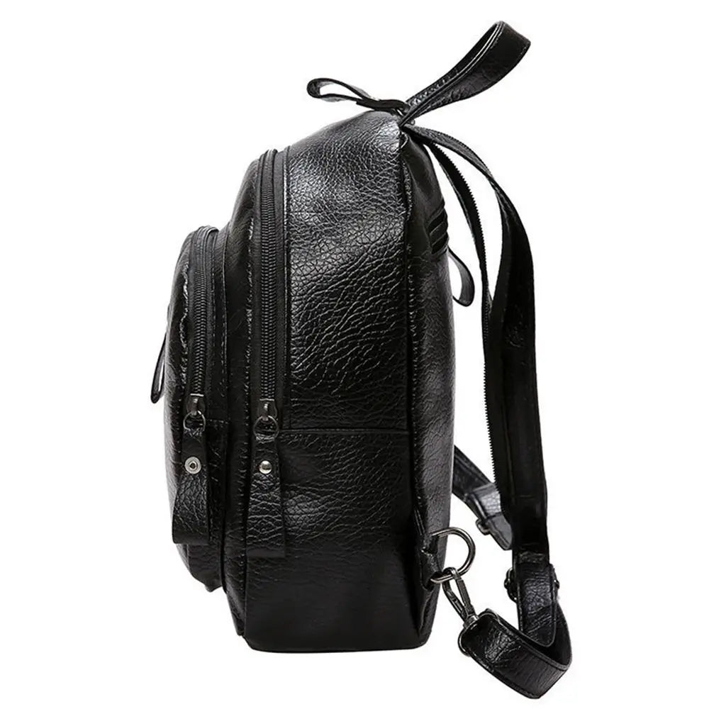 Waterproof Leather Ladies Backpack Large Capacity Anti Theft PU Leather Double Shoulder Daily Work Mature Women Fashion Bag-2