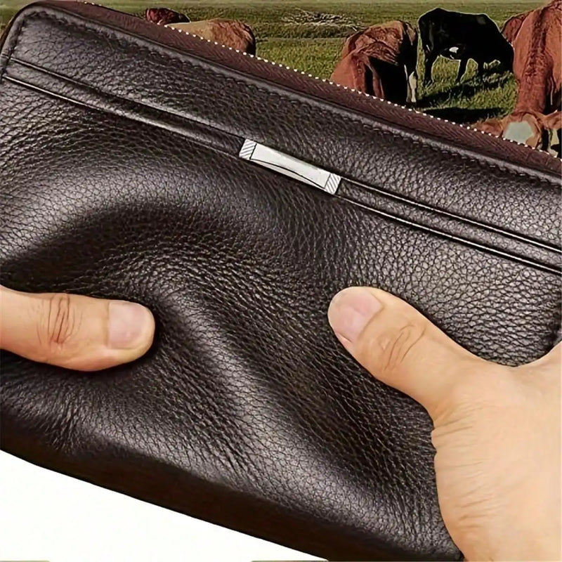 Men Long Wallet PU Leather Clutch, Large Business Purse, Portable Phone Card Holder, Practical Gift For Male Family & Friends-5