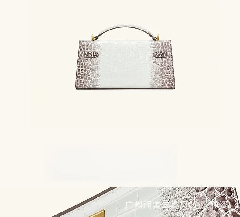 JW PEI Noor Mini Leather Top Handle Handbag Women's Crocodile Embossed Crossbody Purse Elegant Luxury Style Satchel Shoulder Bag-13