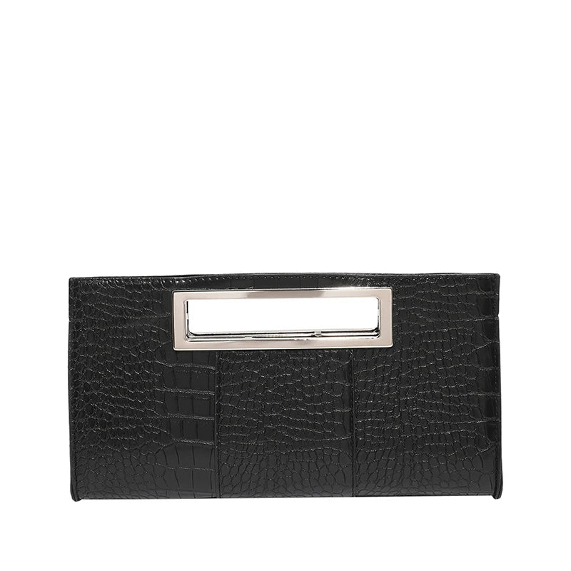 Women Crocodile Leather Medium Clutch Purse Gold Handle Zip Metal Handle Clutch Tote Purse Handbag Trendy Purse for A Chic Look-6