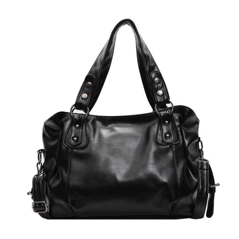 Womens PU Leather Shoulder Bag Large Capacity Messenger Bag Casual Top Handlebag Hobo Bags for Work-6