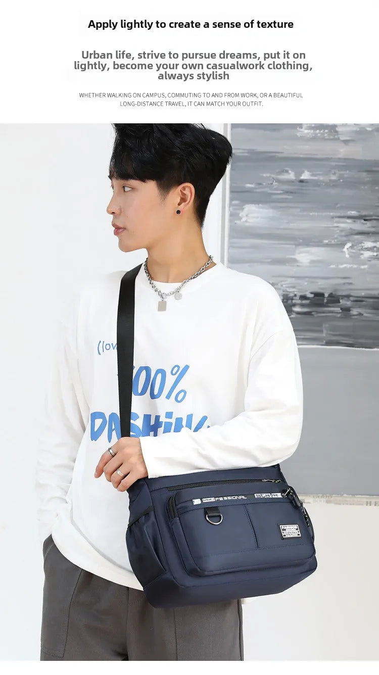 Design Oxford Shoulder Bag Large Capacity Men's Casual Multi-layer Pocket Fashion Single Shoulder Crossbody Luxury Messenger Bag-10