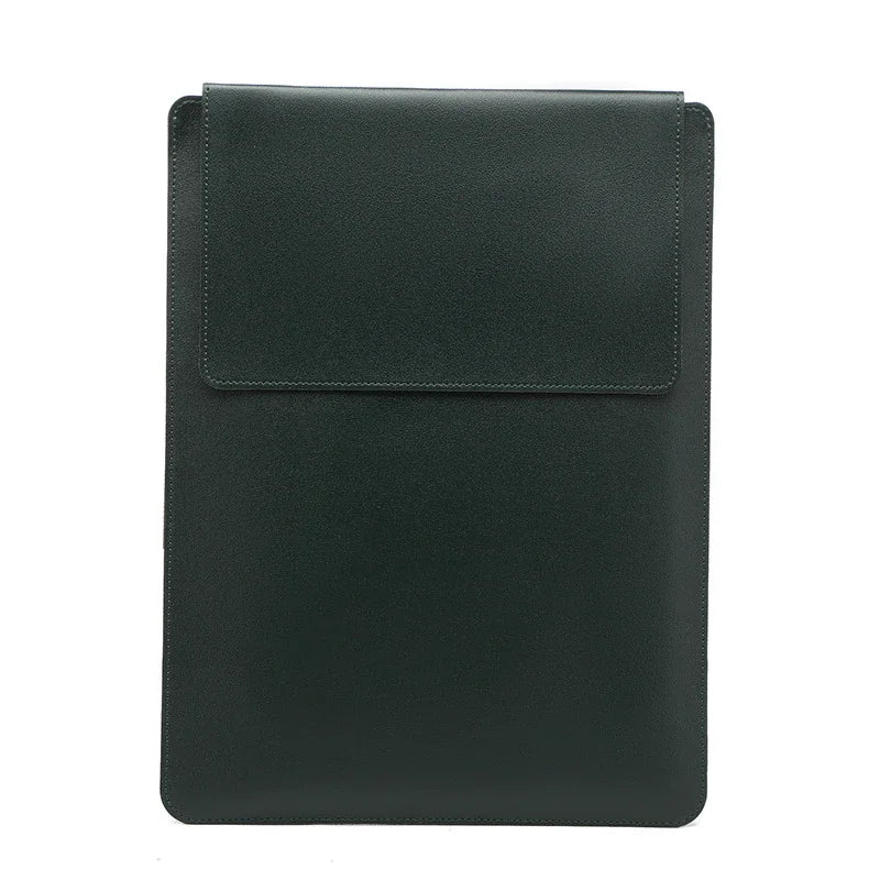 Portable Leather Laptop Sleeve Case Bag for Macbook Air 12 13 14 15 16 Inch M5 M4 M3 M2 Chip Mac Adjustable Stand Cover-17