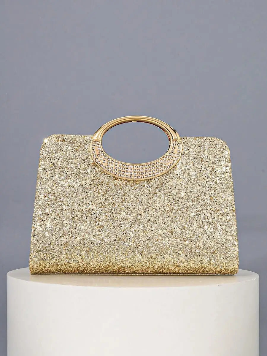 Womens Sparkling Rhinestone Clutch Bag For Evening Party Banquet Bridal Event-5